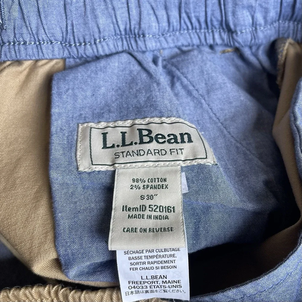 LL Bean Pants Mens 30x29 Lakewashed Standard Fit Straight Gray Khaki Lot Of 2